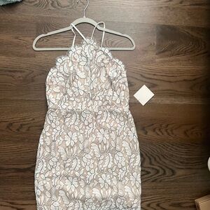 Elegant Lace Halter Dress